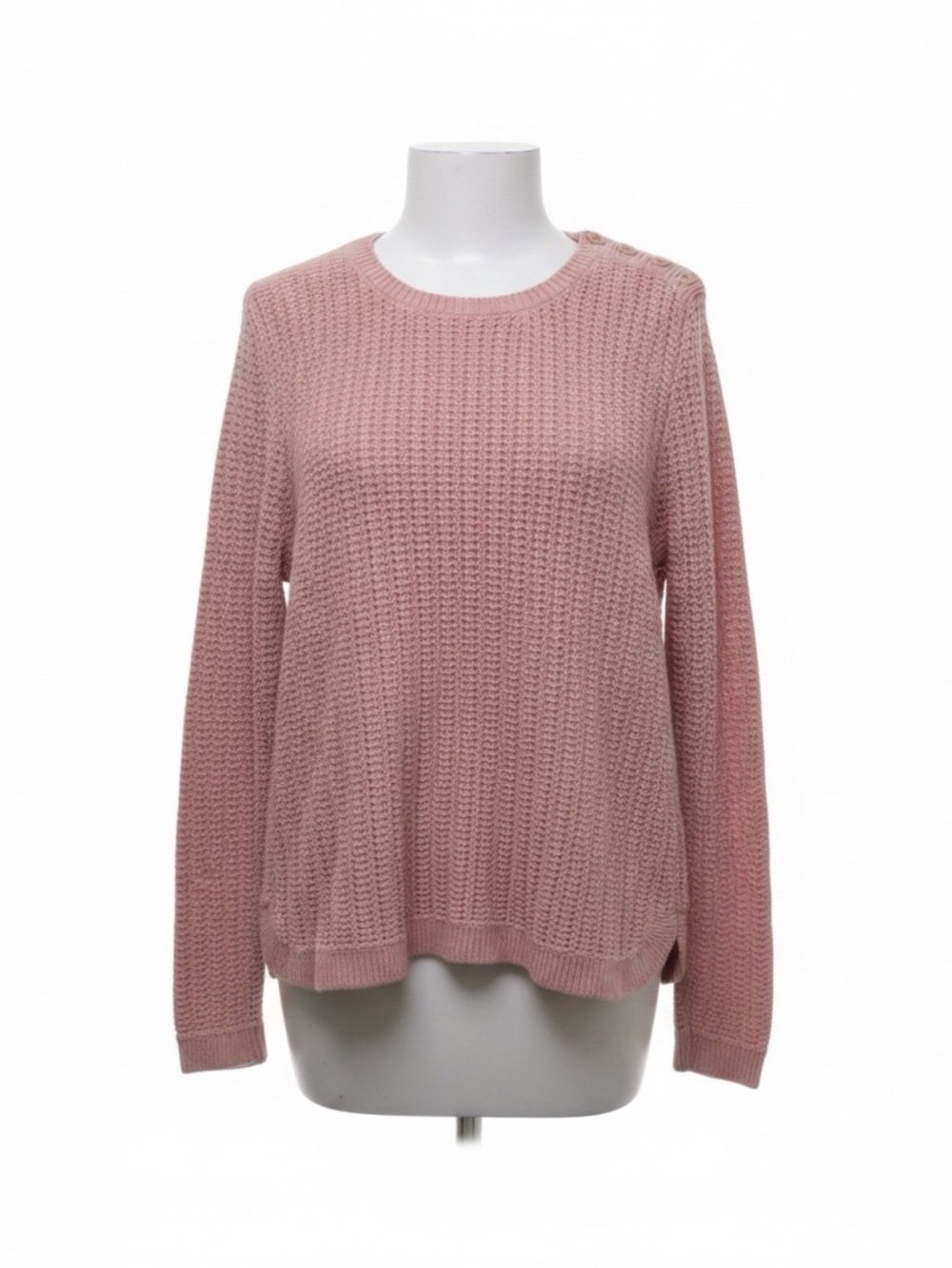 Talbot’s soft nylon wool blend boat neck curved hem sweater soft pink size XL